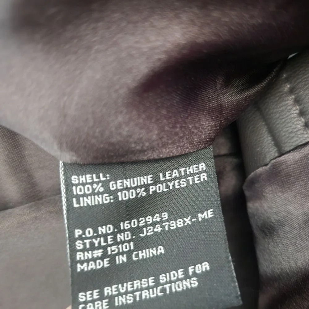 Jones New York Chocolate Leather Jacket New With Tags